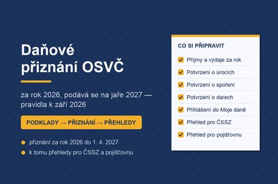 Daňové přiznání OSVČ za rok 2026 — přehled hlavních kroků